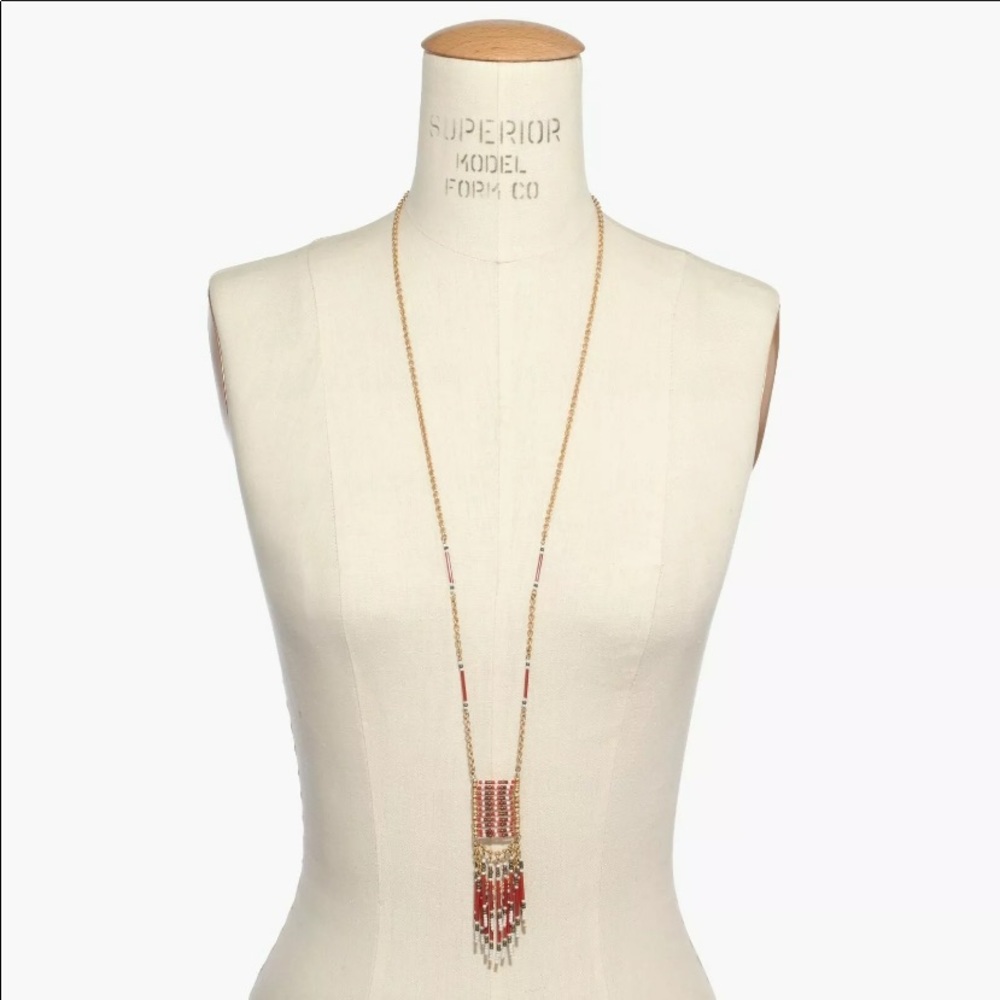 NWT Madewell Long Beaded Tassel Necklace